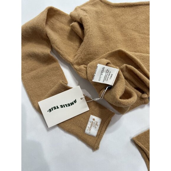 Amelie Teje Crop Cardigan Sweater in Brown - Picture 3 of 3